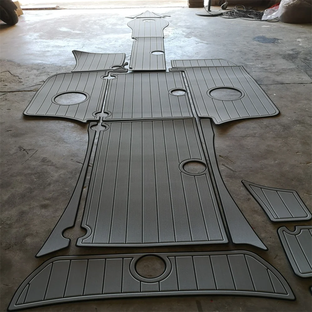 

Swim Platform Cockpit Pad Boat EVA Foam Faux Teak Deck Floor Mat For 2008 Azure 298