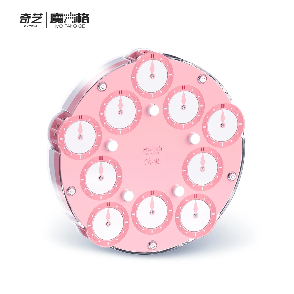 QiYi Clock 3x3 MAGICZNY ZEGAR Niebiesko-Różowy Wyścigowy Pełny Magnetyczny 5x5 Profesjonalny Zegar Konkursowy Puzzle Zabawka