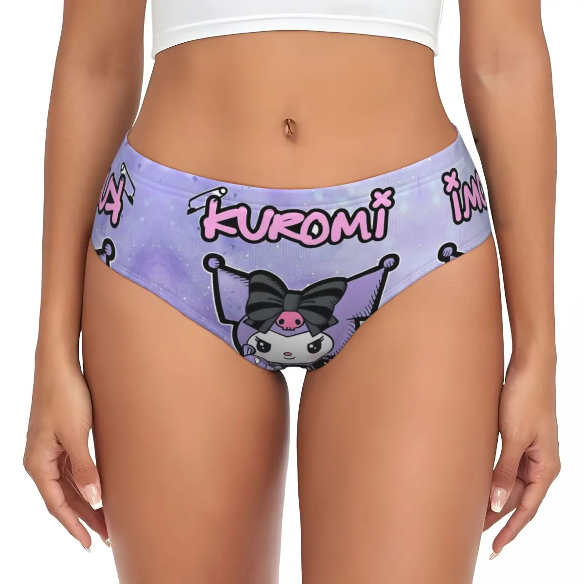 Custom Womens Kuromi Animes Brief Panties Female Breathable Cartoons Kawaii Underwear Underpants