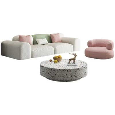 

Fabric Sofa Light Luxury Simple Modern Creative Small Apartment Technology Cloth Living Room Combination