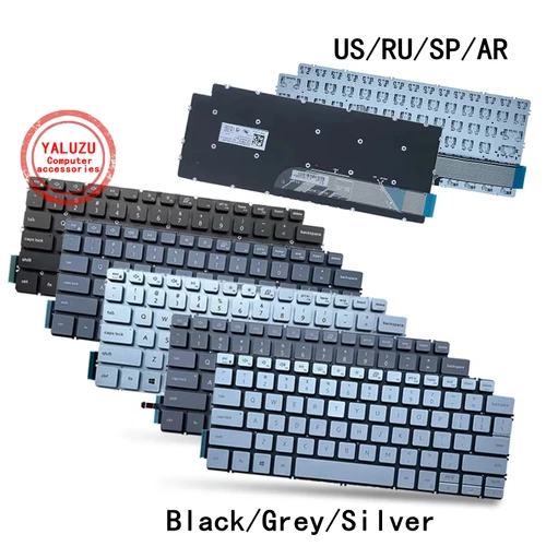 Teclado para ordenador portátil US/RU/SP/AR para Dell Inspiron 14 7490 7491 5490 5498 13 5390 5391 7390 7391 Vostro 3400 3401 3402 5402 5408 5409