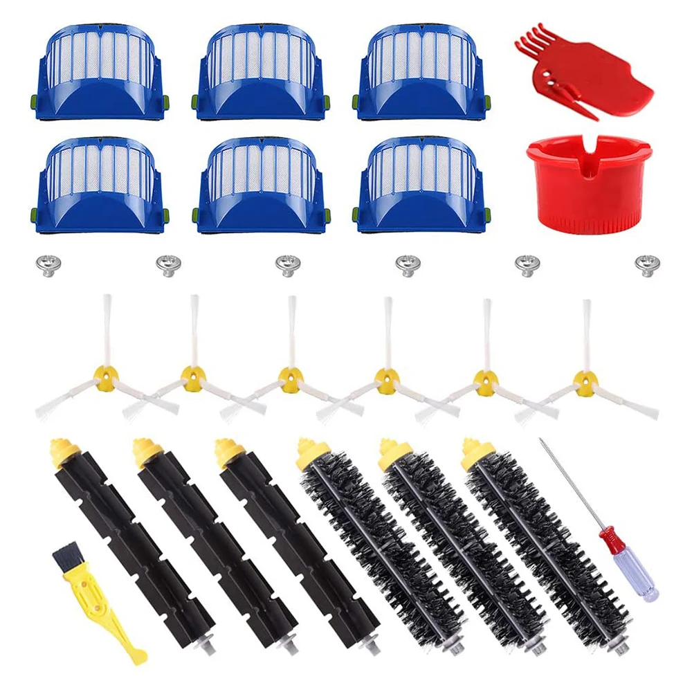 Replacement Filter For iRobot Roomba 600 Series 605 610 614 615 616 620 625 630 cleaner vacuum Beater Bristle Brush side Brush