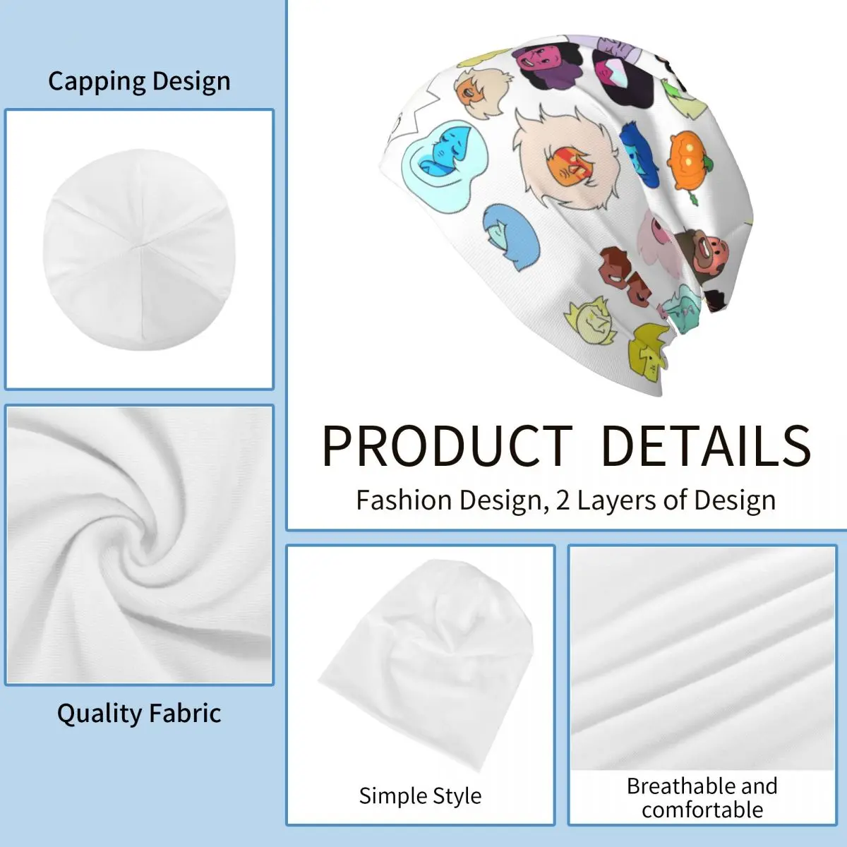 Steven Universe Heads Unisex Adult Beanies Caps Knitting Bonnet Hat Warm Fashion Autumn Winter Outdoor Skullies Hats