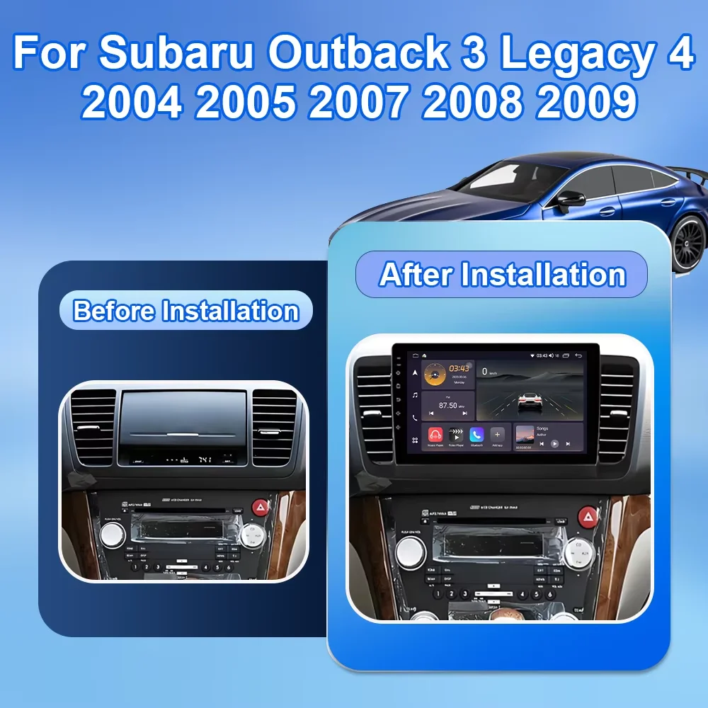 Car Radio Android 16 For Subaru Outback 3-Legacy 4 2003 - 2008 2009 DVD Autoradio RDS Qualcomm Snapdragon 360 Camera Carplay DSP
