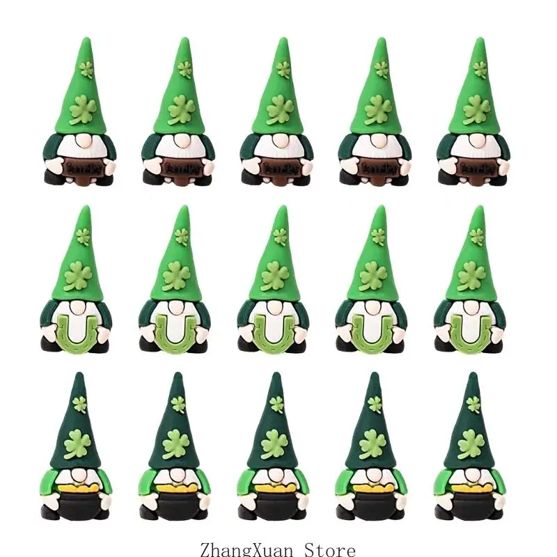 Patricks Day Mini Zwerge Figur Miniatur Irische Kleeblätter Statue Winzige Zwerge 3XUF – Detail 9