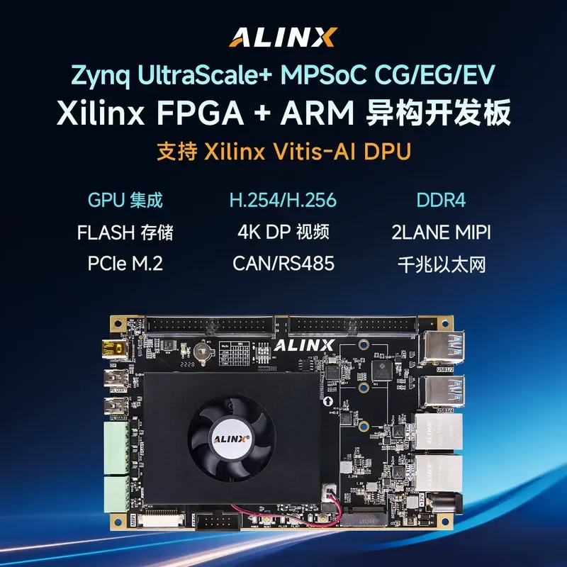 FPGA Development Board for Xilinx Zynq UltraScale Plus MPSoC ZU3EG 4EV 5EV 2CG 4K