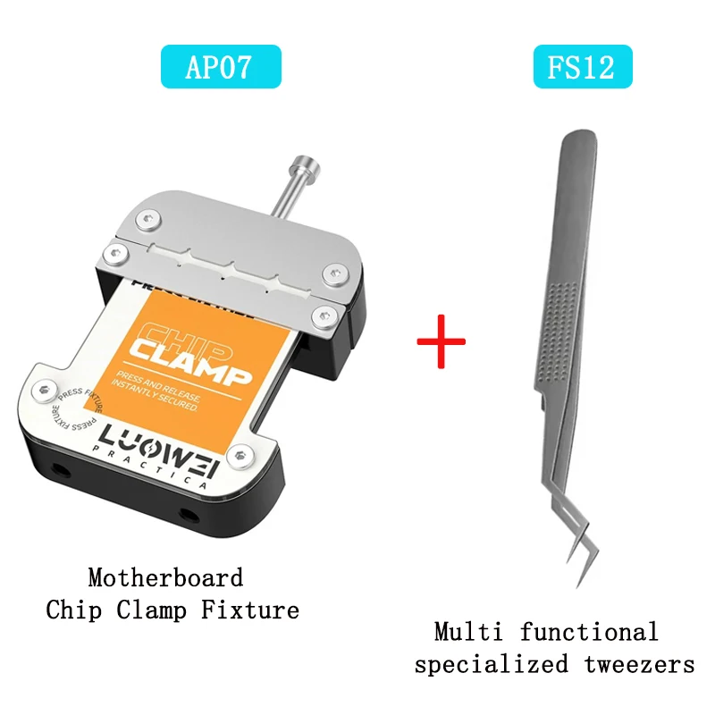

LUOWEI AP07 MINI Motherboard Chip Clamp Fixture With Specialized Tweezers For Phones Computer Laptop Chip Glue Removal Soldering
