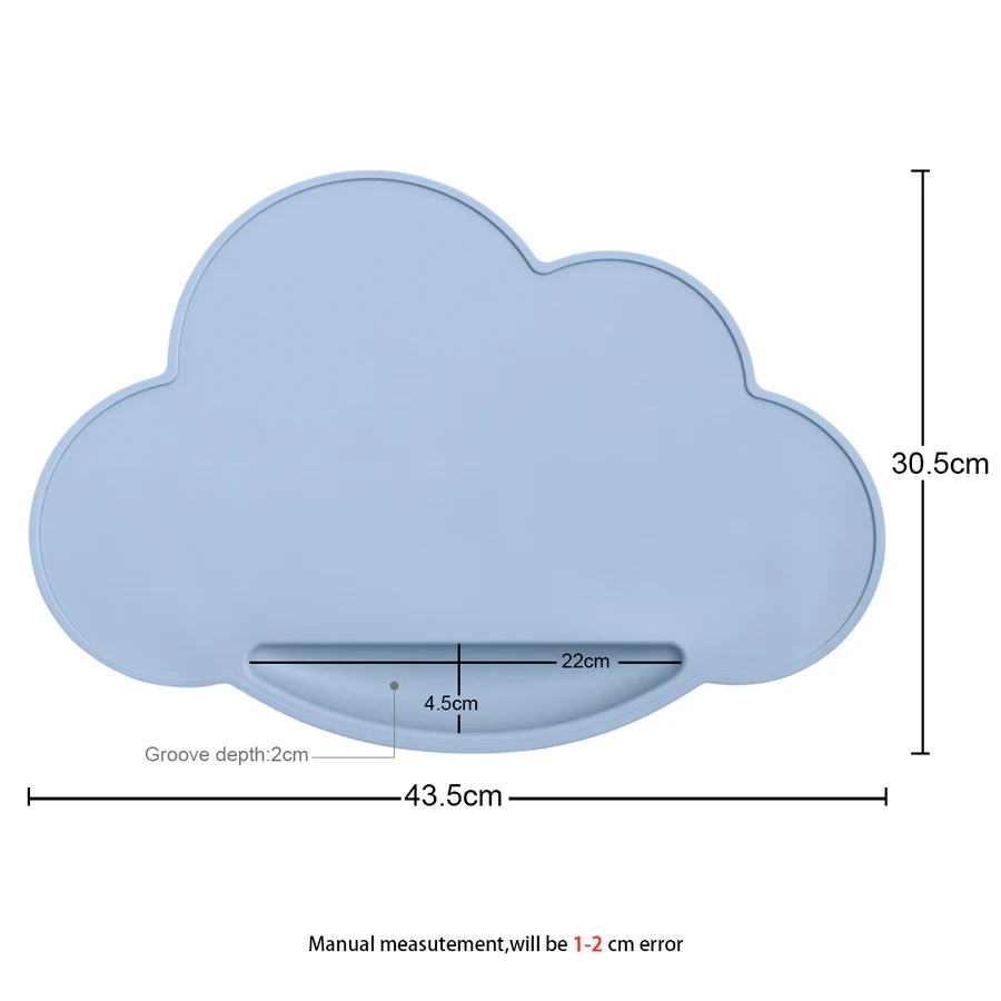 Baby Clouds Shape Silicone Placemat Bpa Free Heat Insulation Child  Table Waterproof Kid Mat Children Feeding Tableware