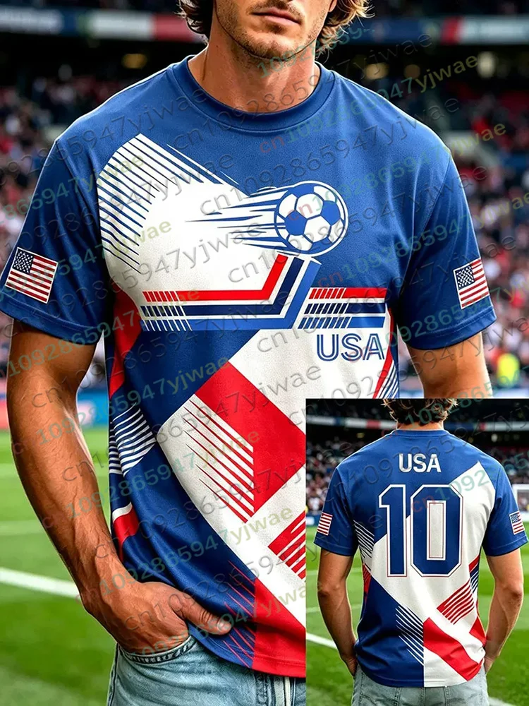 2026 Amerika Fußballtrikot für Herren Damen USA Flagge Spezielles Jugend-Fußballtrikot Sommer Atmungsaktives Wettkampf-Trainings-T-Shirt – Detail 8