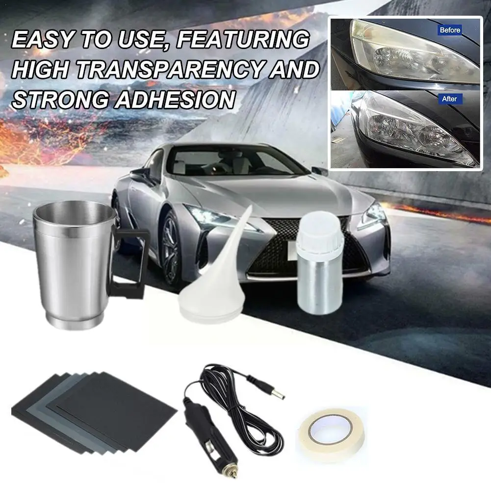 Car Headlight Polish Restoration Kit Polisher Polymer Car Scratch Kit Kits Repair Liquid Headlight Car Polishing Repair Lig E0B0