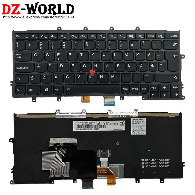 NDC Nordic SE Sweden Finnish NO Norway DK Denmark IC Iceland Backlight Keyboard for Lenovo Thinkpad X240 S X250 X260 X270 A275