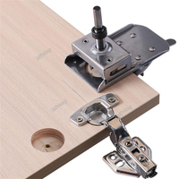 Woodworking Hole Drilling Guide Locator 35mm Hinge Boring Jig with Fixture Aluminum Plastic Hole Opener Template Door Cabinets