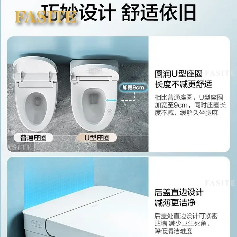 For Smart Toilet Half Seat Heating Antibacterial Glazed Ceramic Household Bathroom Fixture Compatible