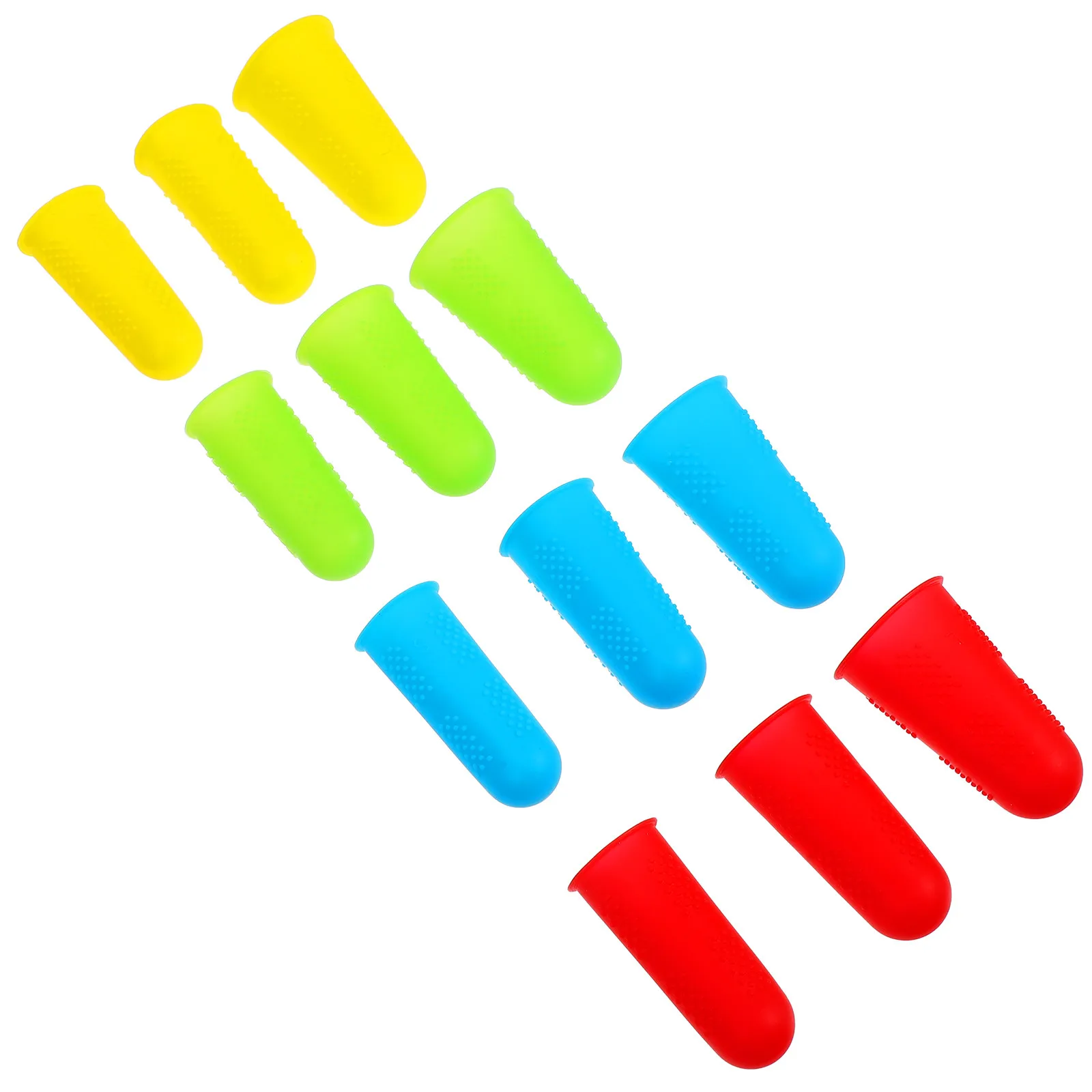 

12Pcs Silicone Finger Tip Protectors Heat Resistant Grip Enhanced Soft Reusable Finger Guards for Kitchen Workshop Crafting
