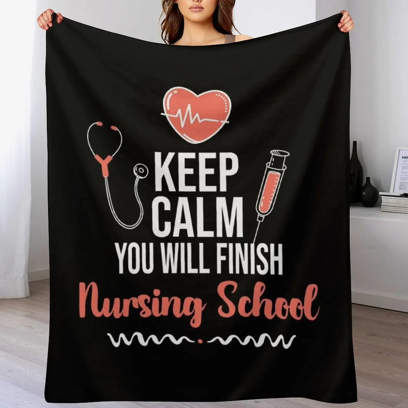 

Keep Calm You Will Finish Nursing School, Best Gift For Nurse Student 2021, Back To School Nurses Throw Blanket