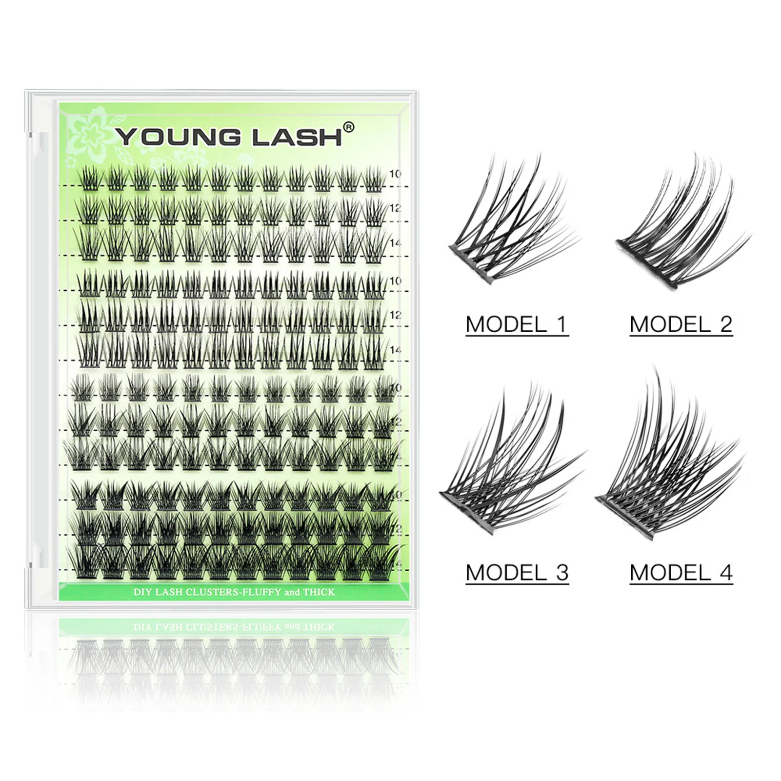 20d grosso falso vison cílios postiços base de ligação de calor cauda de peixe cluster individual cílios para mulheres maquiagem cosplay diária