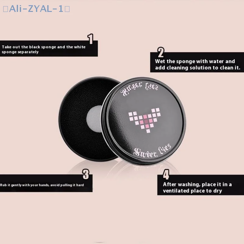 【ZYAL-1】メイクブラシクリーナースポンジ 化粧ブラシ乾燥洗浄 アイシャドウ色除去 ポータブルクリーニングケース