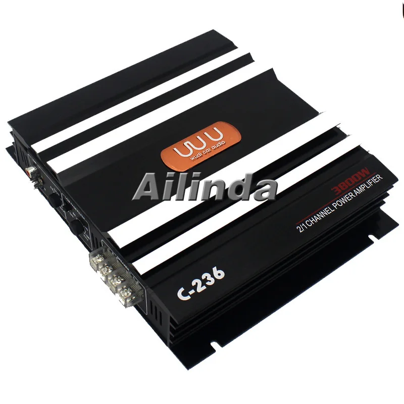 C-236 high power 3800W car power amplifier two channel 2 road car power amplifier push bass