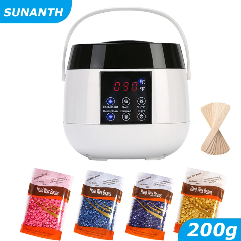 حبوب شمع إزالة الشعر الاحترافية ، آلة إزالة الشعر ، مجموعة السخان ، وعاء إذابة الشمع ، حبوب الشمع المزيل ، من فول الشمع
