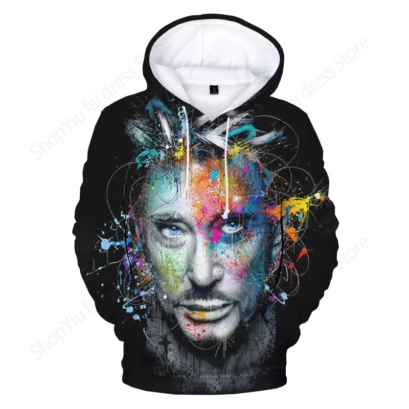 Popular Singer Johnny Hallyday 3d Print Hoodie Men Fashion Hoodies Sweatshirt Boy Coats Women Sweats Men Hoodie Rock Clothes New