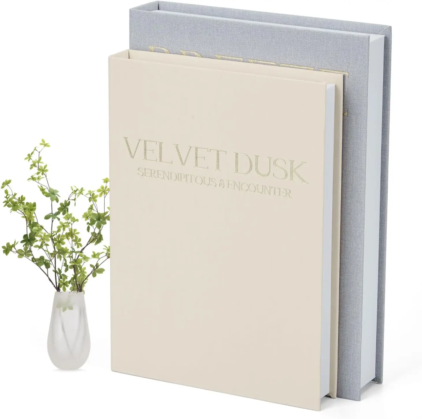 4-Pack Linen Magnetic Book-Shaped Storage Boxes – Decorative Organizer – Durable, Stylish Hidden Storage for Living Room, Bookshelf, Office