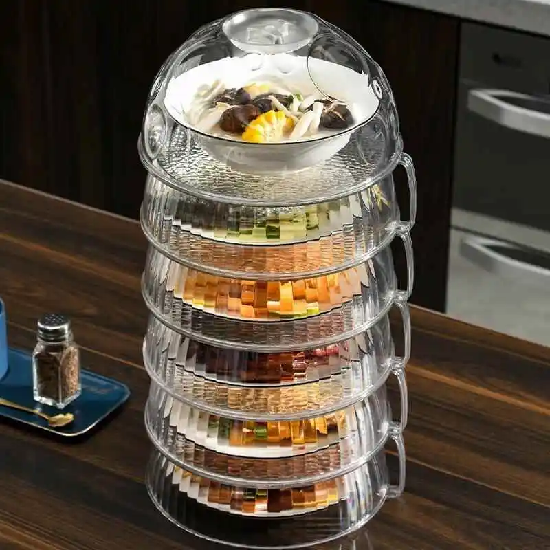 Multi-Layer Shelf Organizer for Leftovers Refrigerator Plate Stand Cold Storage Partition Internal Rack Storage Shelf