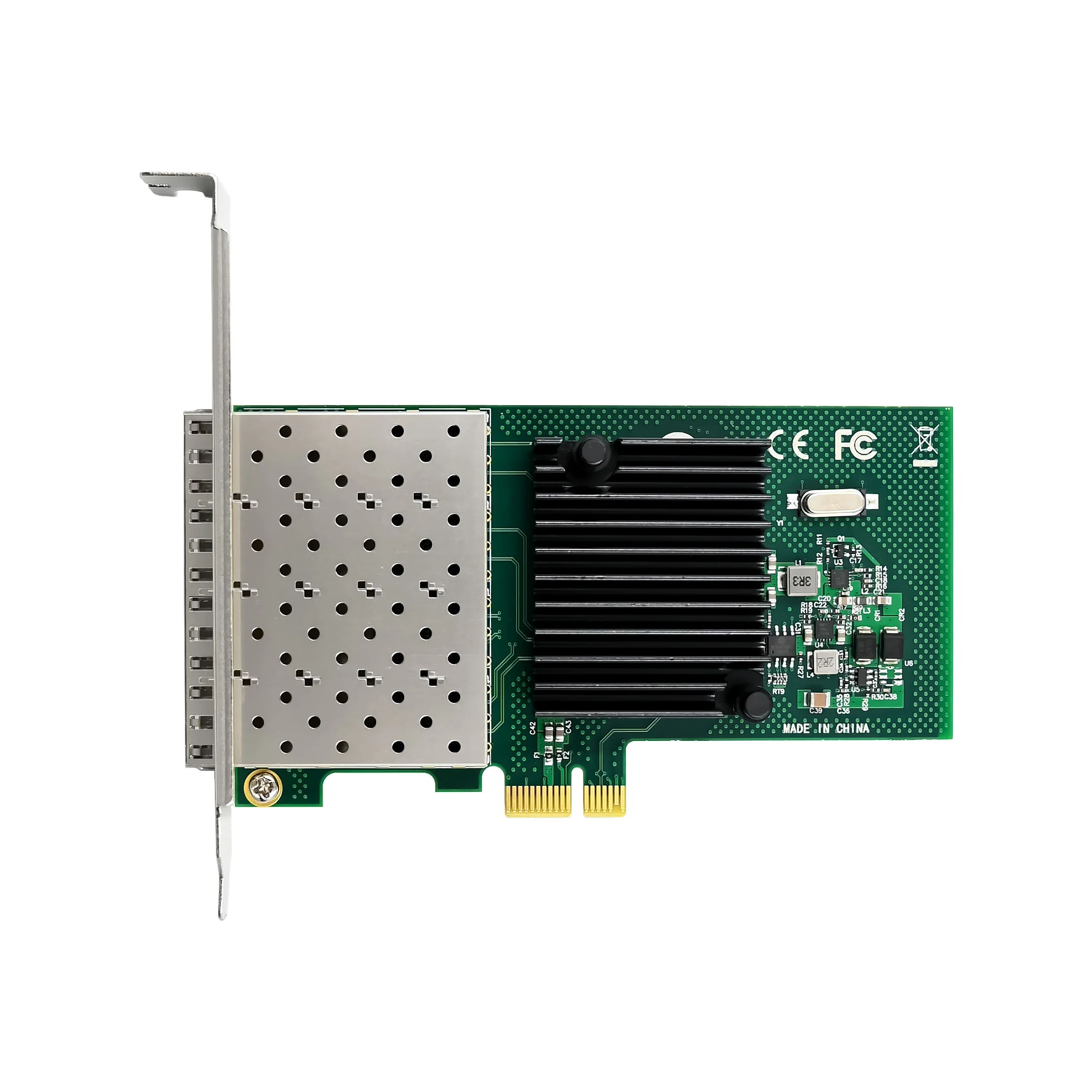 SUNWEIT ST7407 PCIE X1 1G Placa de rede NIC de fibra óptica de porta quádrupla Chipset 350AM4 para uso em servidor com fio interno em estoque