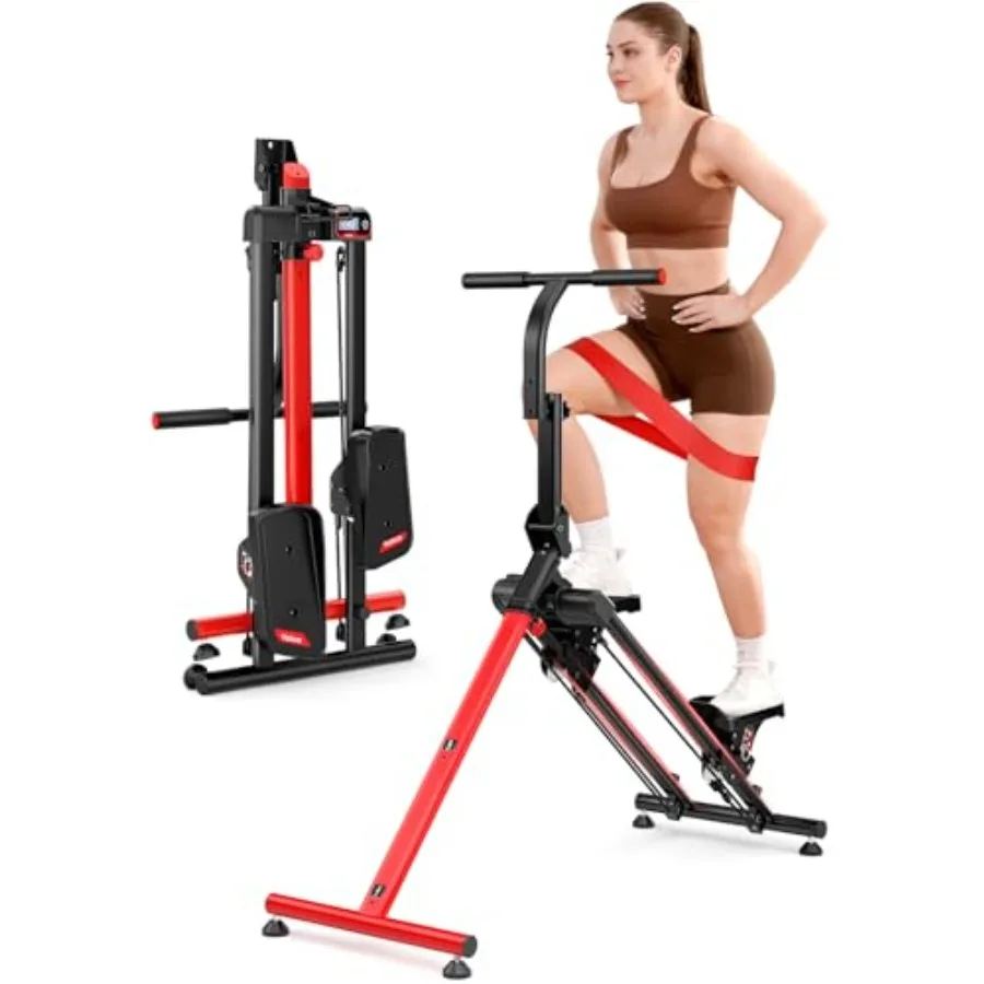 

Adjustable Stair Stepper for Home Use with 3 Workout Modes Folding Cardio Stair Master in Black with Ski Simulation Oversized P