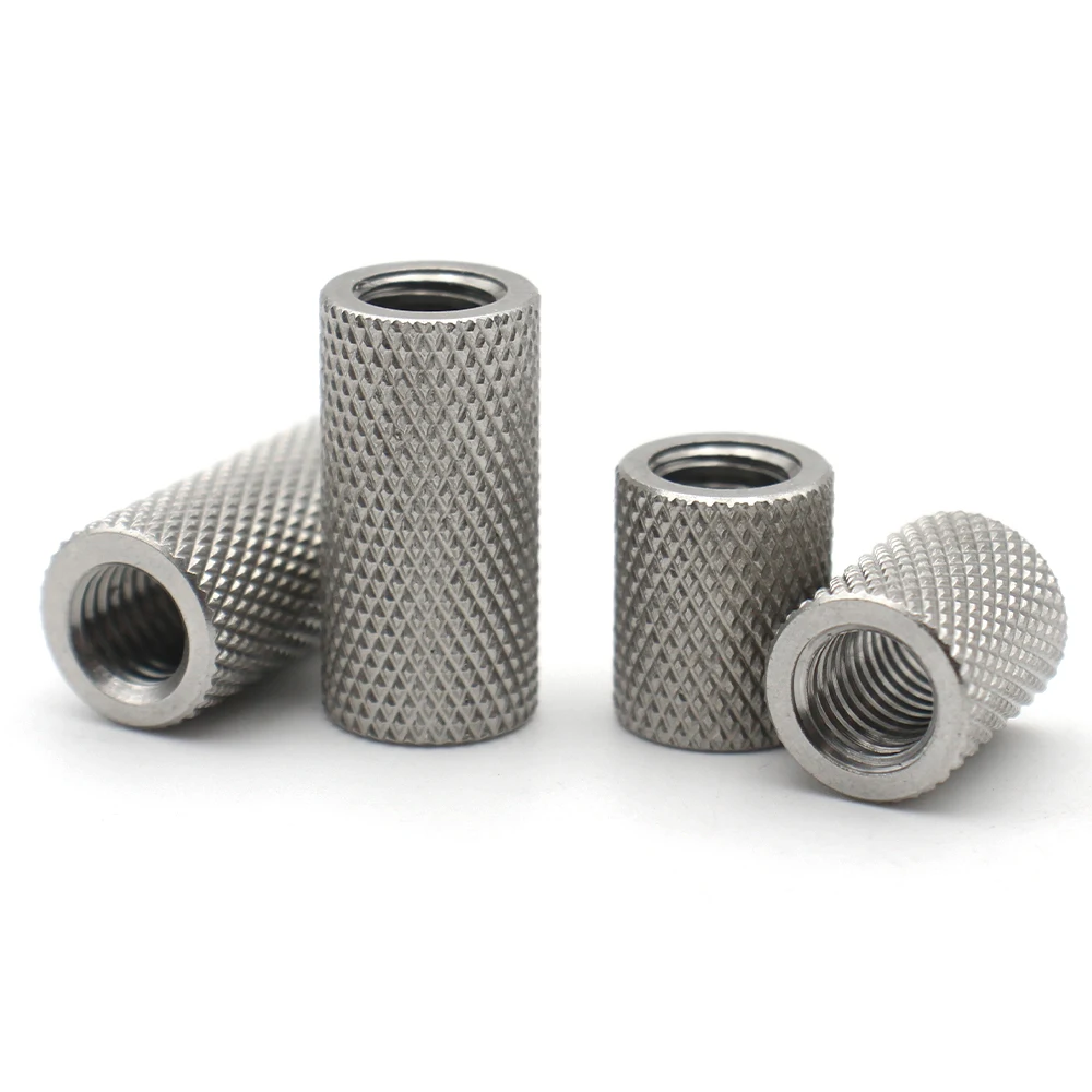 1-10PCS 304 Stainless Steel Knurled Hand Adjustment Nuts extended cylindrical design M2-M16