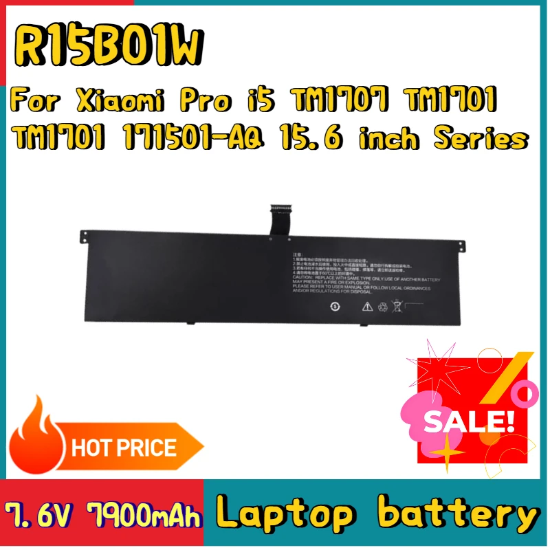 

Высокое качество 7,6 В 7900 мАч R15B01W аккумуляторная батарея для Xiaomi Pro i5 TM1707 TM1701 TM1701 171501-AQ 15,6 дюймов серии