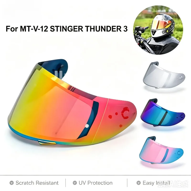 FOR  MT-V-12 Helmet Lenses Aurora Day and Night Universal Helmet Color-changing Lenses Anti-fog Helmet Accessories