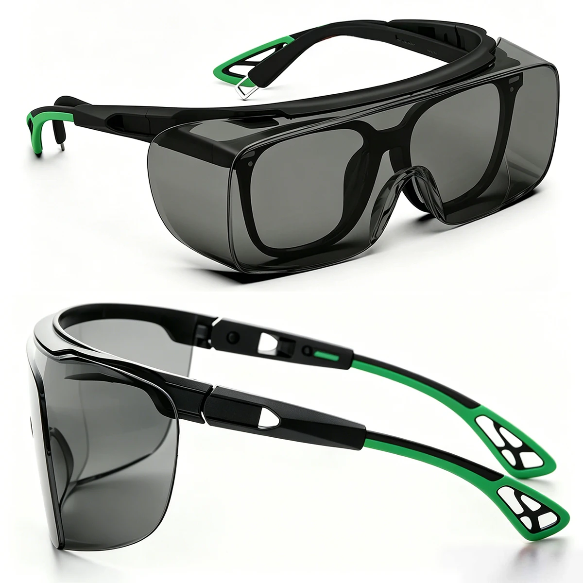 Verstellbare Sicherheitsbrille für über die Brille - ANSI Z87.1, beschlagfrei, kratzfest & mit Seitenschutz HM6 – Detail 7