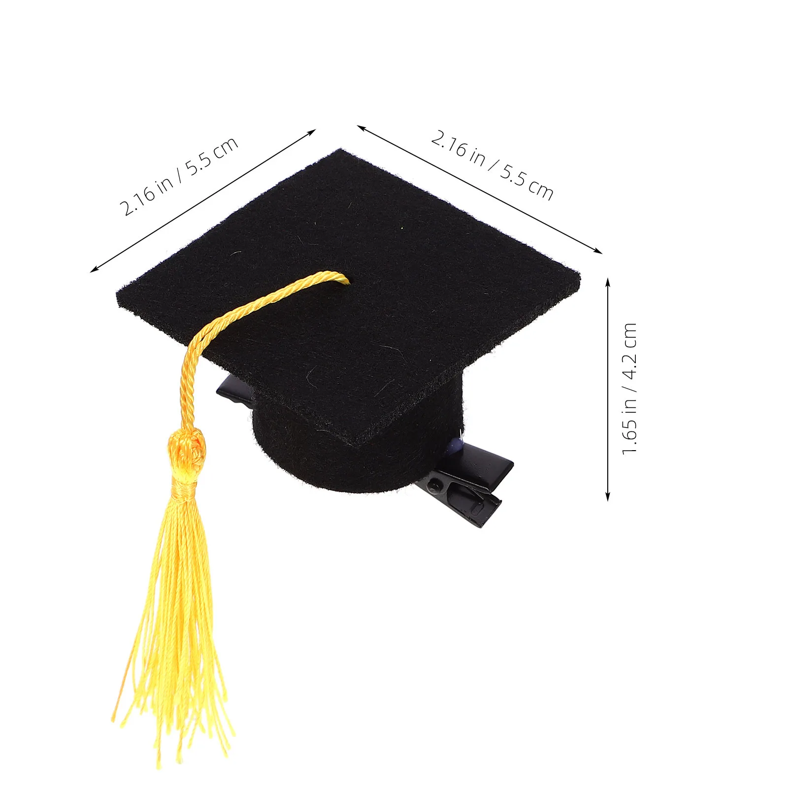 

10pcs Felt Mini Graduation Cap Hair Clips Doctoral Hat Design Tassel For Graduation Party Hairpins Girls Small Accessories