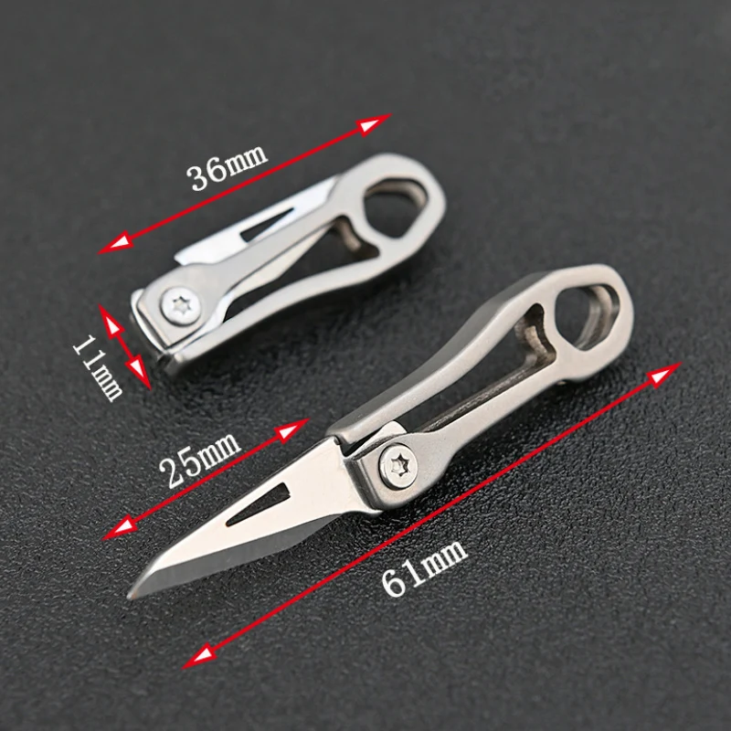 Mini Titanium Alloy Folding Knife Portable Small Blade EDC Keychain Pendant Express Unpacking Pocket Knife Gift EDC Tool