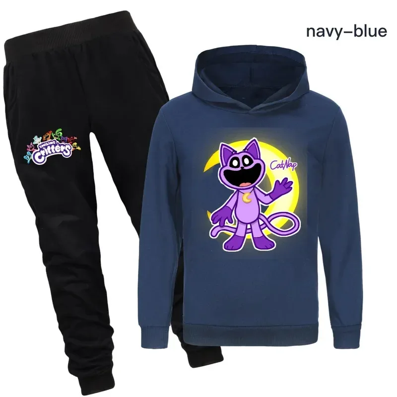 Smiling Critters Clothing Sets Children 1-16Yrs Suit Boys Tracksuits Kids Brand Sport Suits Cat Nap Hoodies Tops  Pants 2pcs Set