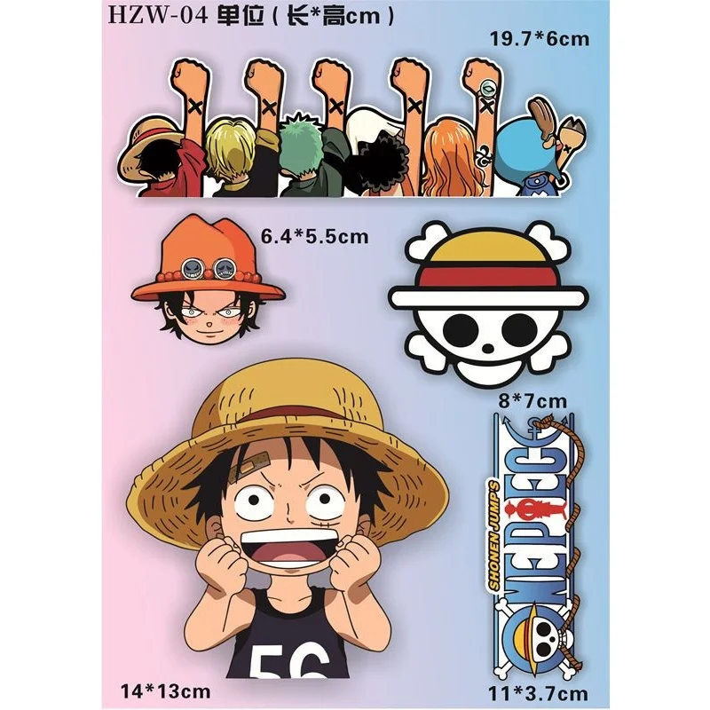 One Piece electric vehicle car sticker, cartoon decoration of Luffy, waterproof, personalized creative cover to hide scratches view 4