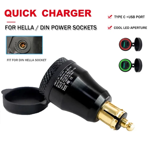 Para BMW R1250GS R1200GS R1200RT F850GS para Tiger 900 F750GS G310GS adaptador de corriente USB de carga rápida para motocicleta cargador de enchufe DIN
