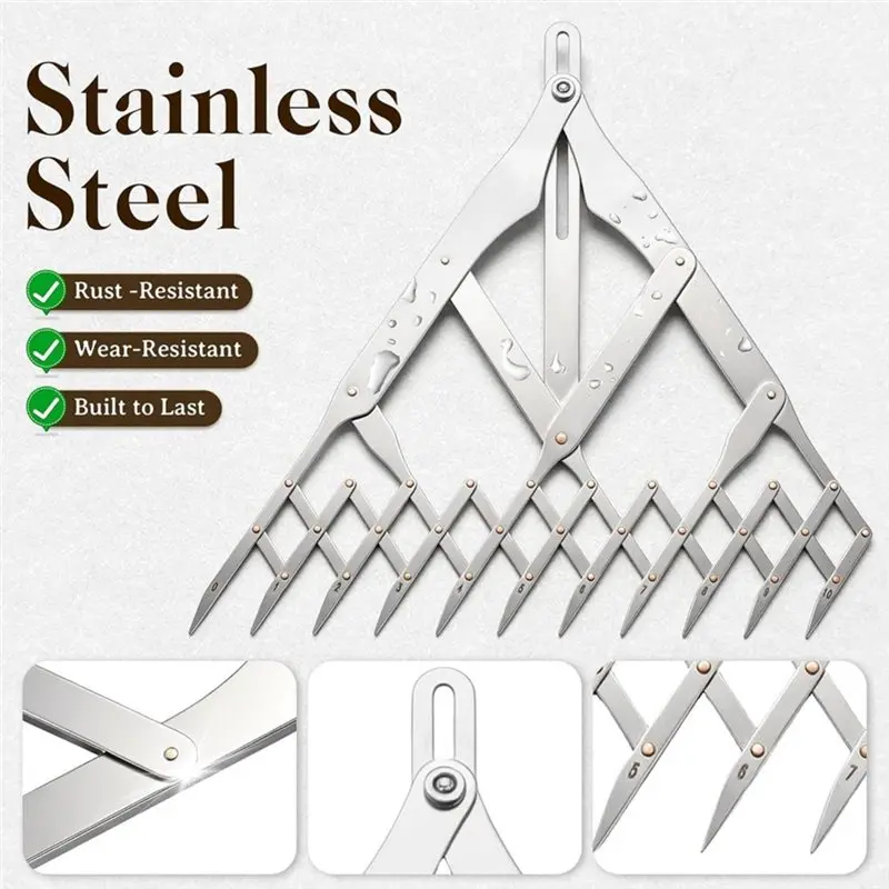 PZHI-Equal Spacing Divider Tool,11 Teeth Leather Design For Quick Marking, Perspective Grid And Bag Nails Layout