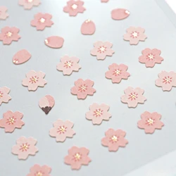 Korean Import Brand Sonia Cute Mini Pink Cherry Sakura Flowers Leaves Paper Sticker Diy Stationery Stickers Nail Sticker Kawaii