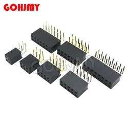 2.54mm R/A Double Row Female 2~40P PCB Board Right angle Pin Header socket Connector Pinheader 2*/3/4/5/6/7/8/10/20/40Pin