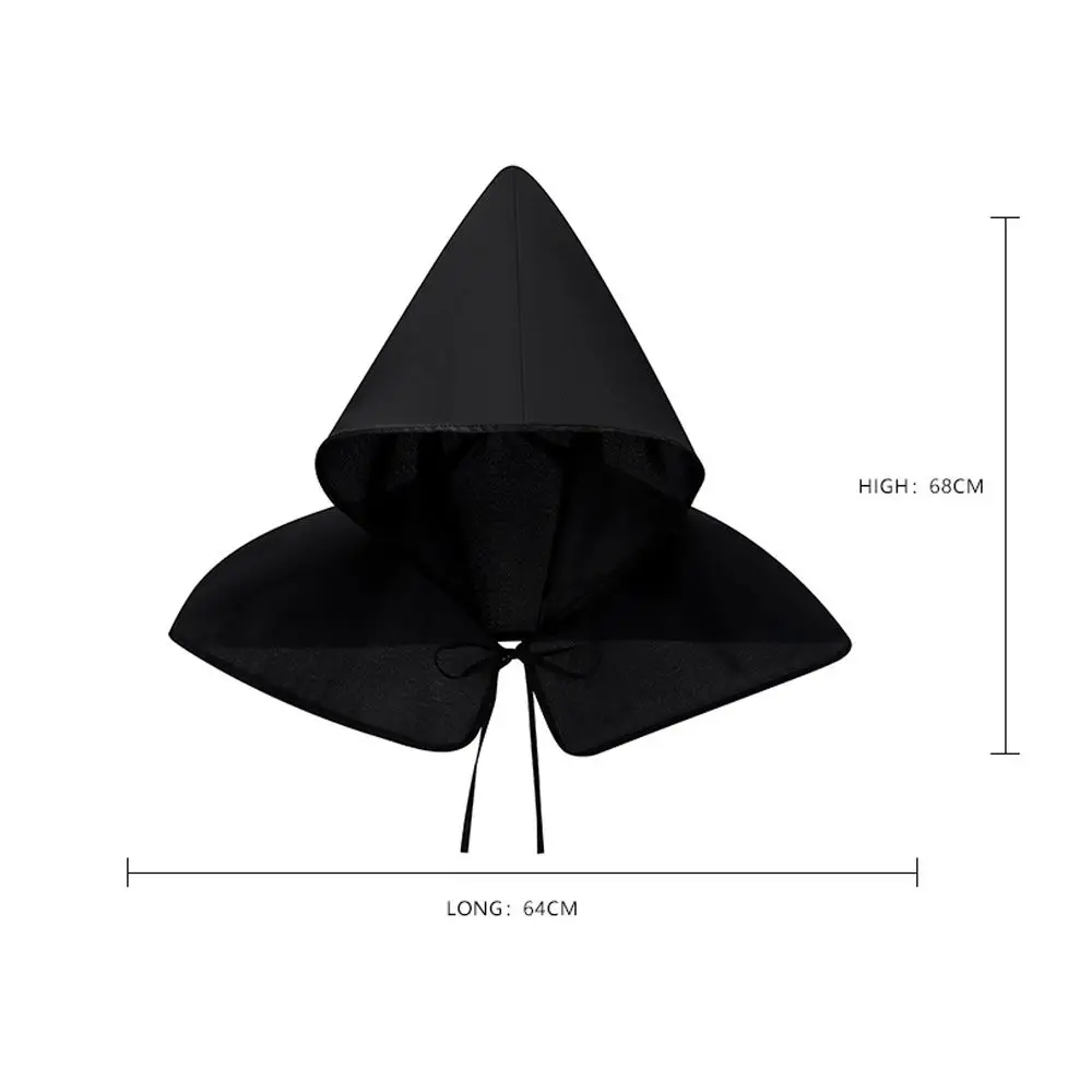 Gothic Schreckliche schwarze Männer Unisex Assassin Hut Cosplay Gruselige Kostüme Kopfbedeckung Halloween Umhang