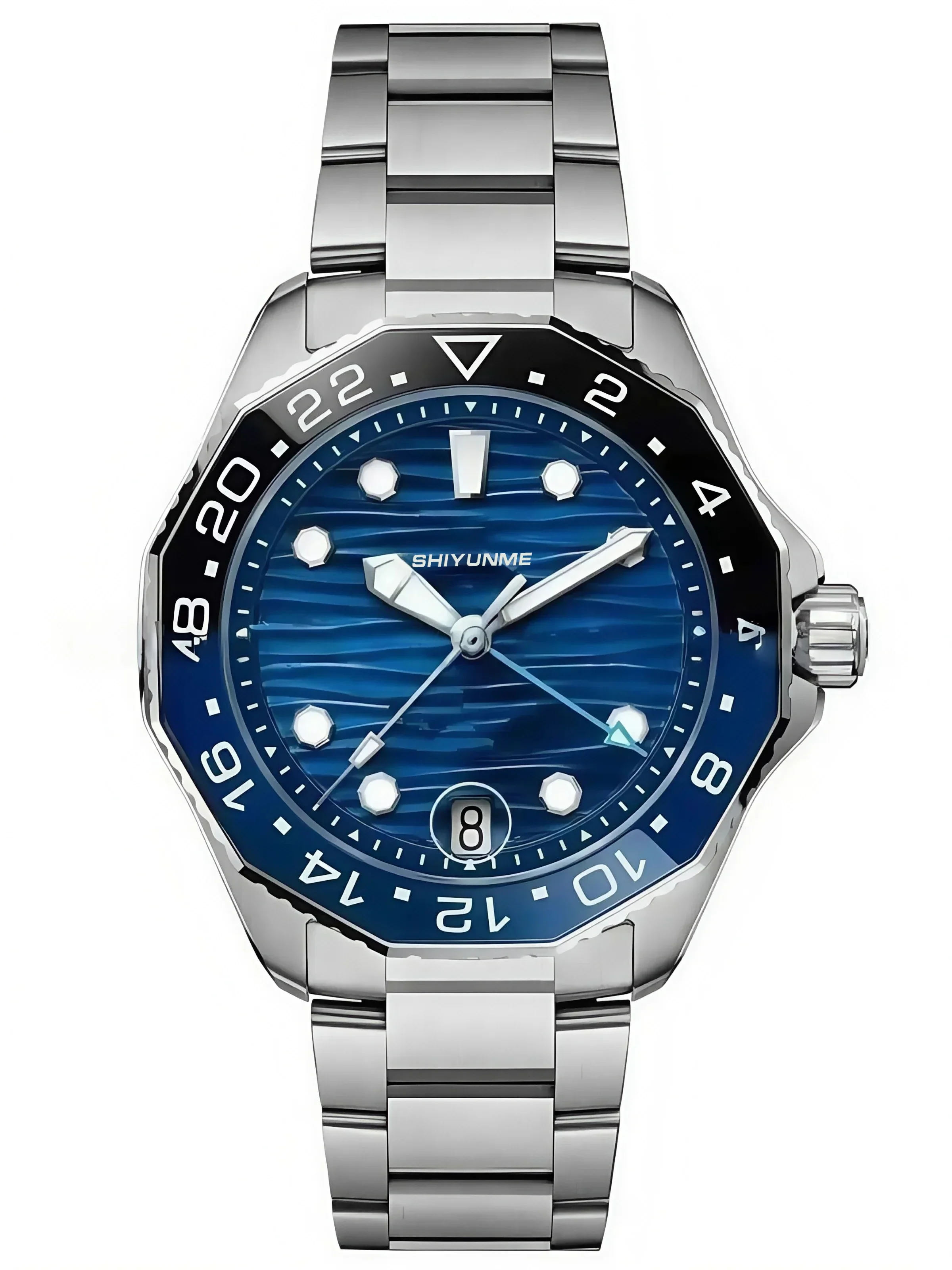 Магазин WATCH1 904L Мужские автоматические механические часы с календарем из нержавеющей стали, черный, синий, зеленый, керамический безель, сапфир