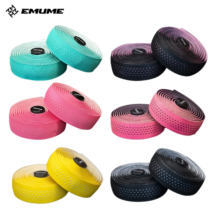 EMUME Colorful Dirt-Resistant Handlebar Tape EVA/PU Soft Anti-Vibration Road Bike Bar Tapes Non-Slip Ultralight Handle Bar Belt