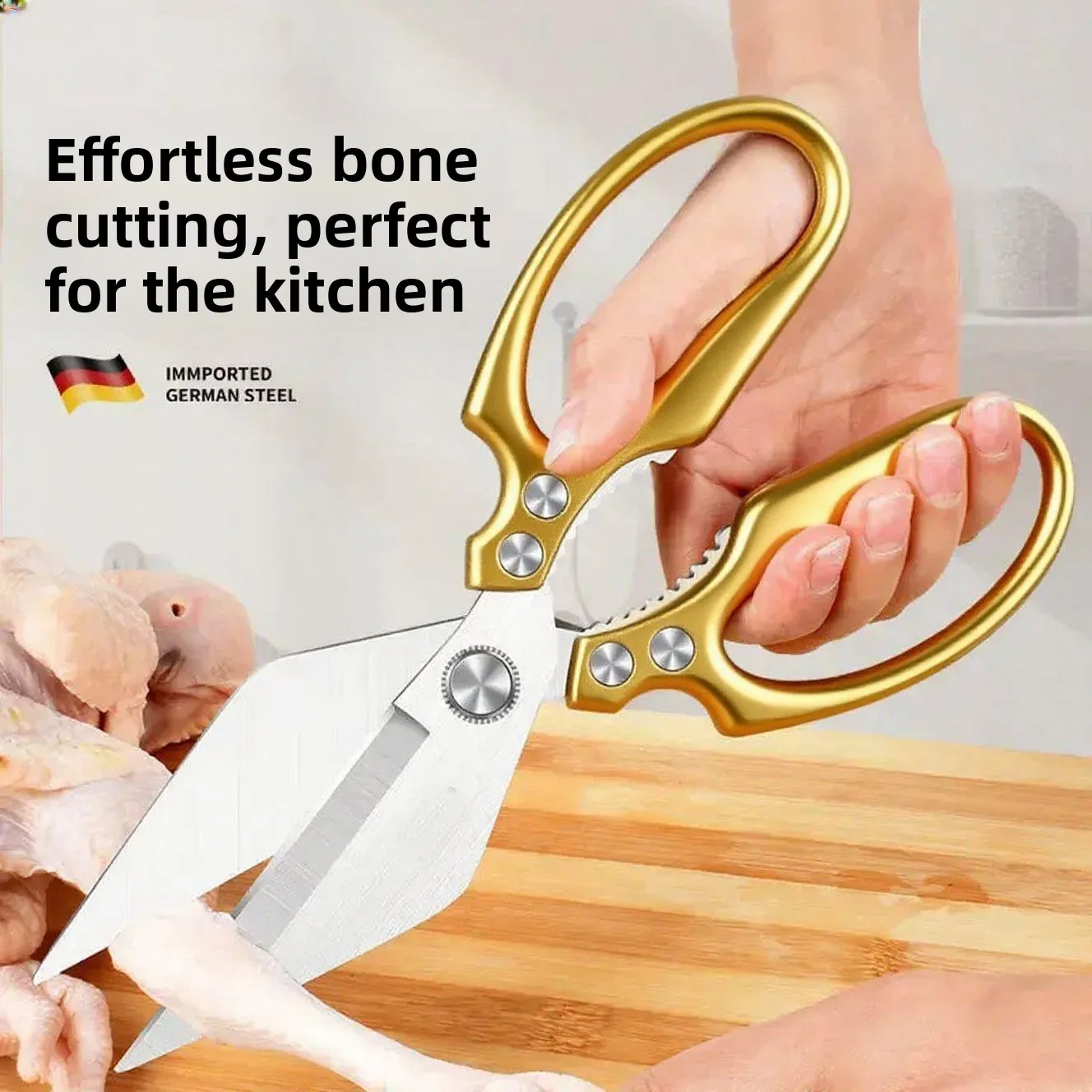 

Мощные ножницы из нержавеющей стали с большой головкой для домашнего использования, для резки костей, мяса, идеально подходят для бытового использования