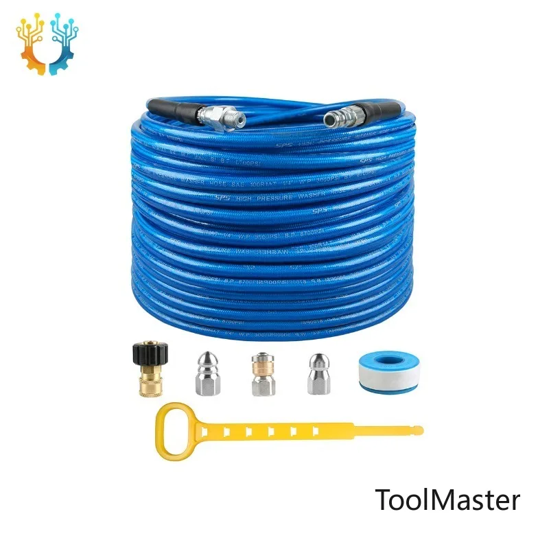 

【2026】100 FT 3000PSI SteeI Wire Braid Hose High Pressure Washer Hose B.P 8700PSI Sewer Cleaning Jetting Hose Jetter Kit