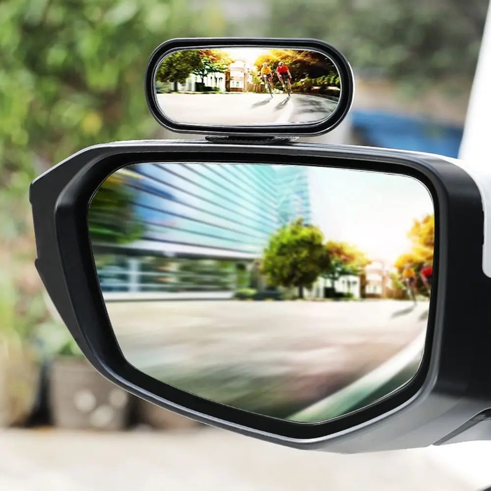 On HD Glass Car Rearview Mirror Auxiliary Adjustable Rotation Parking Aid Mirror Car Blind Spot Mirror 360-degree Wide Angle