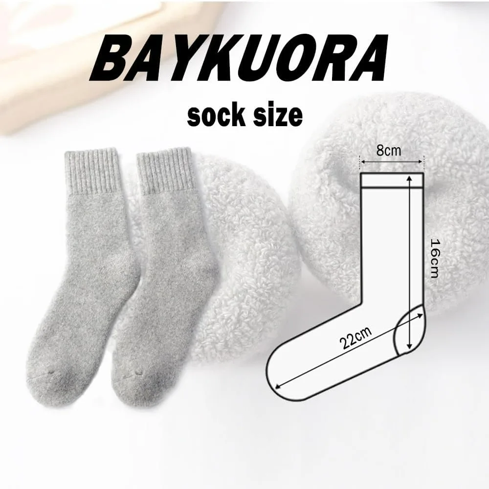 2 paar 60% merinowol dikke wandelsokken unisex gezellig thermisch, heren dames effen kleur winter warm crew laarssok