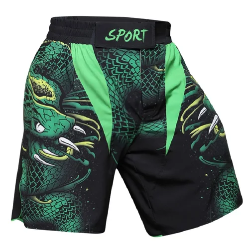Imagen 2 del producto Pantalones cortos de entrenamiento de MMA para hombre, No Gi BJJ Grappling Kickboxing, personalizado, Muay Thai, verde, gimnasio, sublimación, lucha