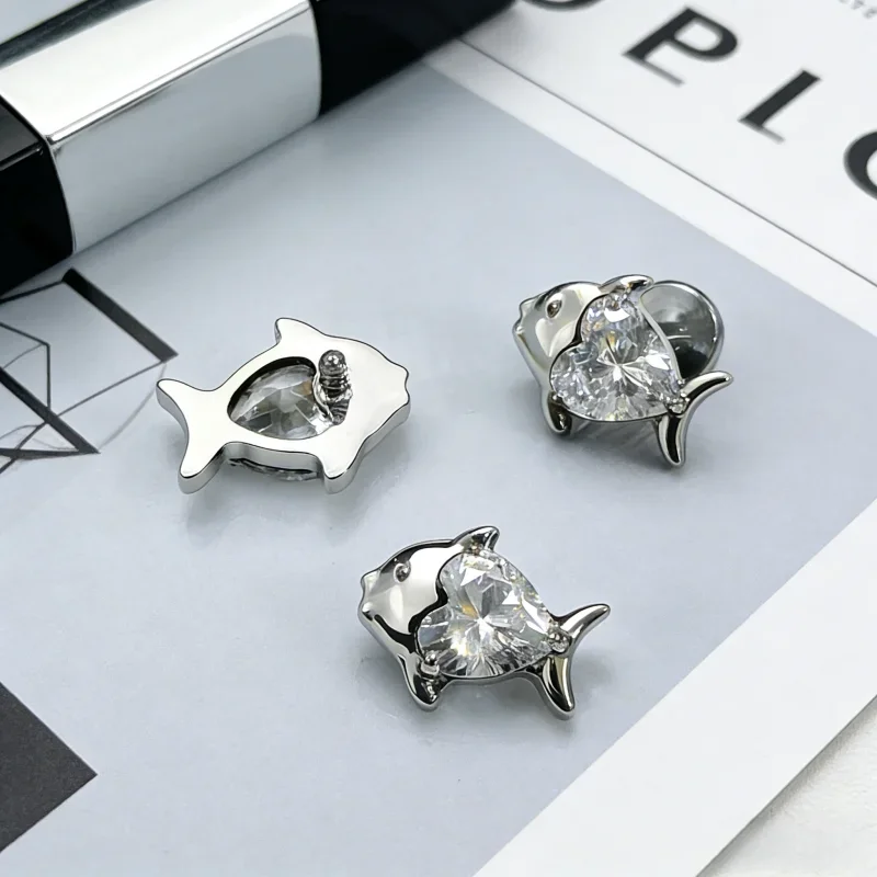 G23 Titan Delfin Lippenpiercing 16G Herz Zirkonia Labret Tragus Helix Knorpel Ohrring Schmuck für Nasenpiercing Ringe – Detail 6
