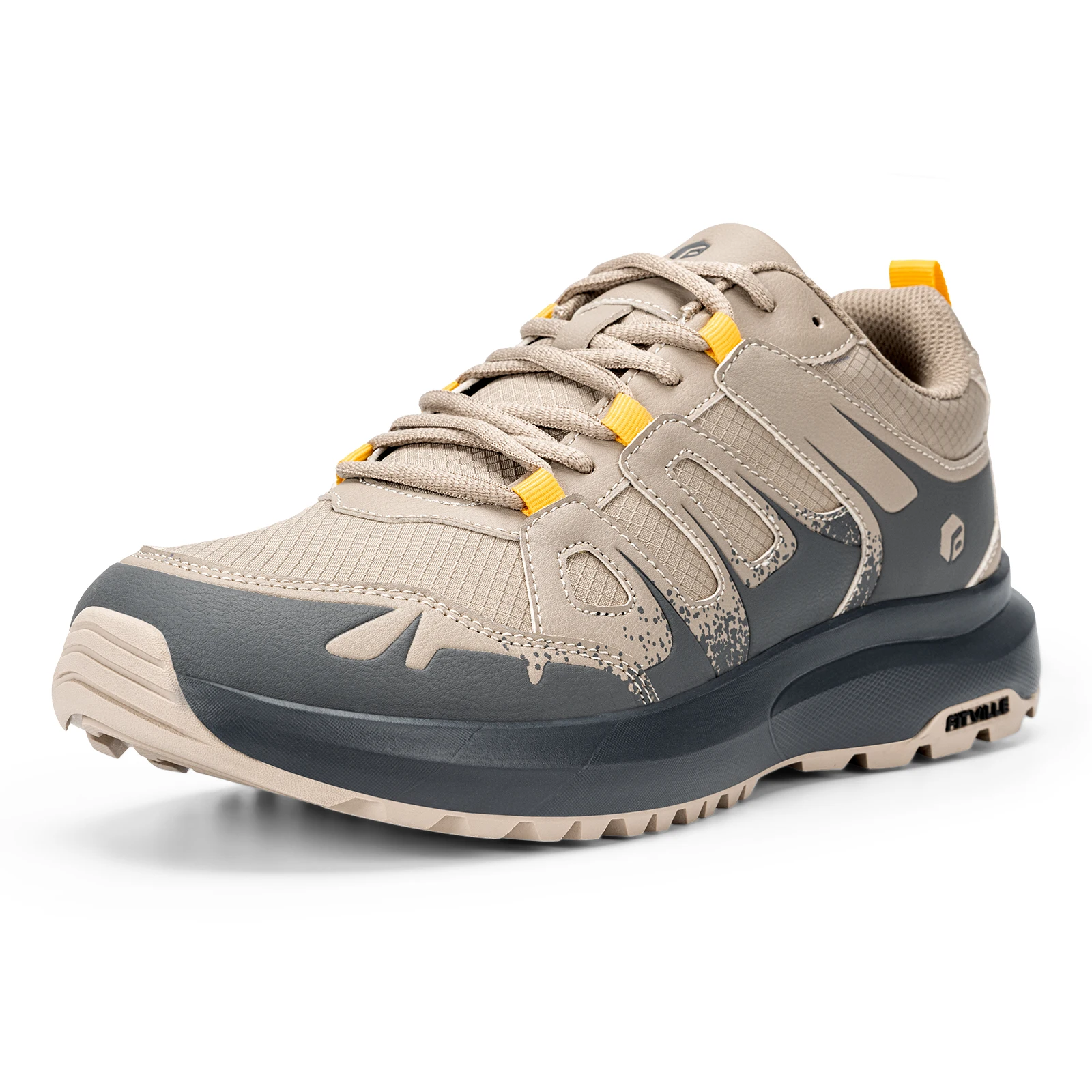 Fittington Hiking Shoes Water Repellent Wide Toe Trekking Shoes for Men Cushioning Walking Sneakers Non-slip Wear-resistant